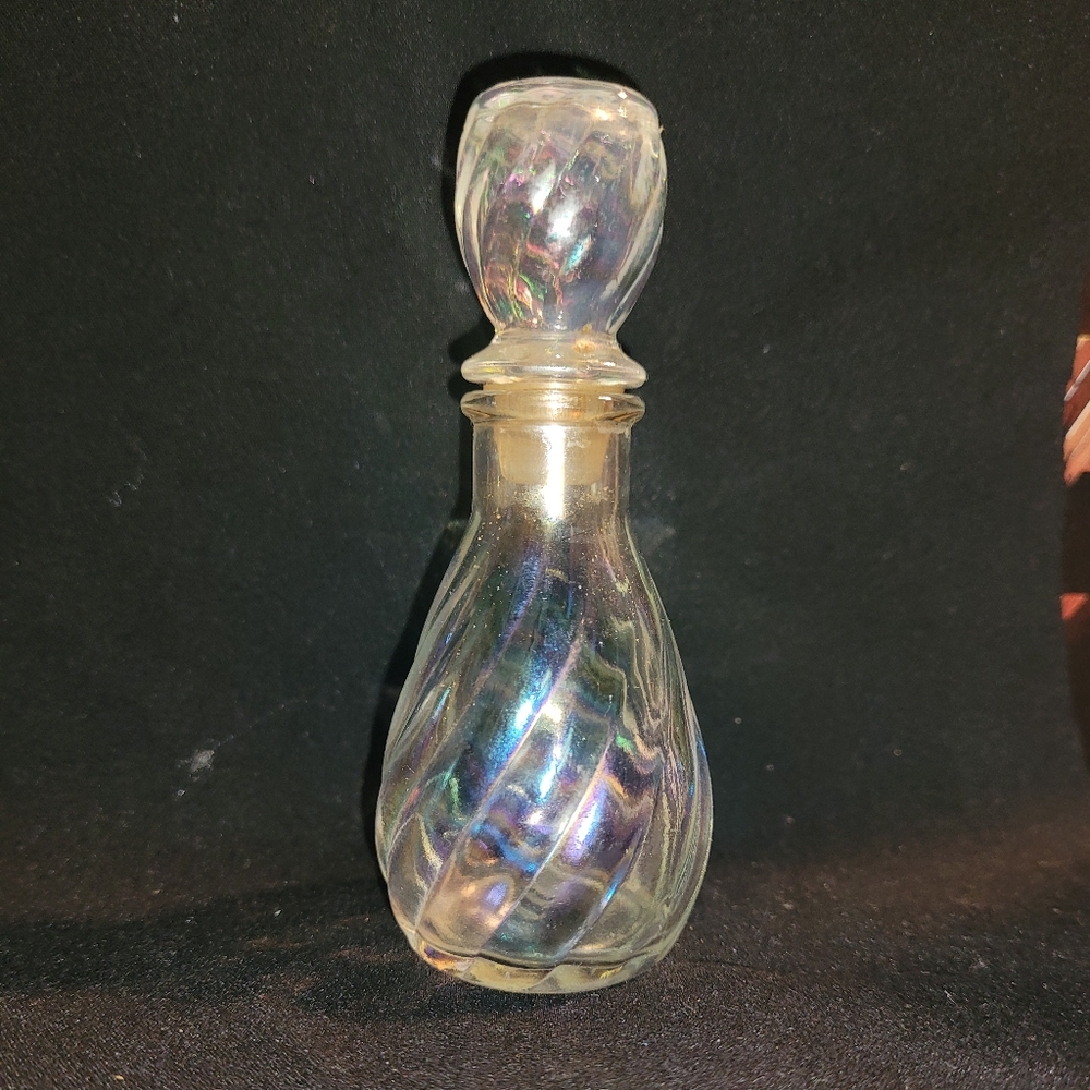 Vintage Perfume Glass bottle, Iridescent